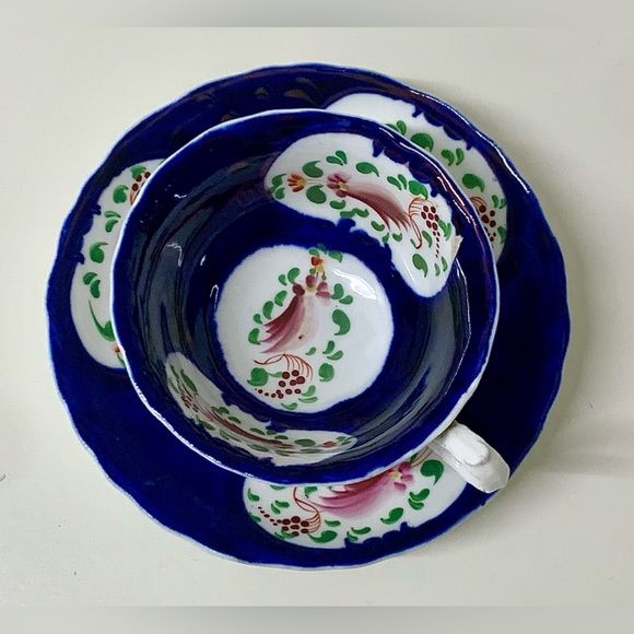 19th Century Antique Gaudy Welsh Feather Pattern Cup & Saucer Tea Set - Picture 11 of 16